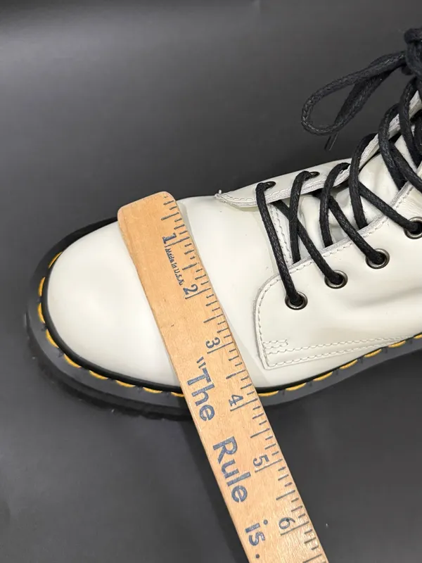 DR. MARTENS Jadon White Leather Chunky Platform Lace Up Boots Women’s Size US 9 - Image 12
