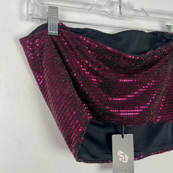 NWT Sincerely Jules Sequin Corset Crop Top Removable Straps Size Large L NEW - Image 6