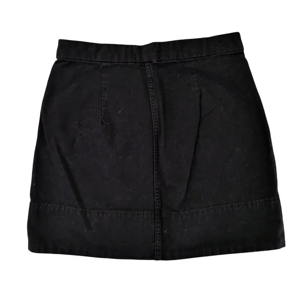 Everlane Black Canvas Mini Skirt‎ Womens Size 2 Cotton A-Line Utility Casual - Image 2