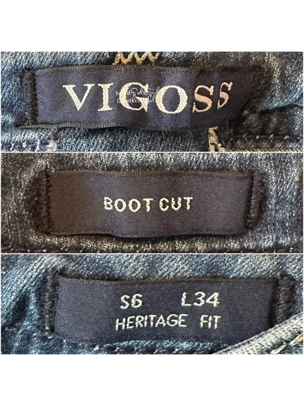 Vigoss Heritage Fit Distressed Sequin Embroidered Bootcut Jeans Size 6 - Image 8