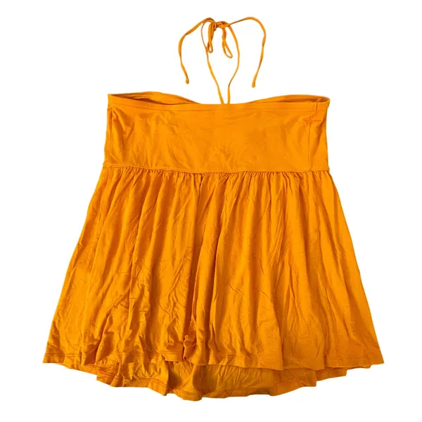 Y2K Halter Tube Top Mustard‎ Yellow XL Babydoll Flowy Coastal Cowgirl Festival - Image 2