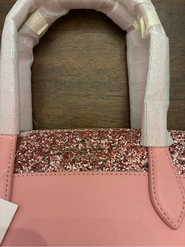 Kate Spade Satchel Flash Glitter Pink Bag Purse Crossbody New NWT - Image 4