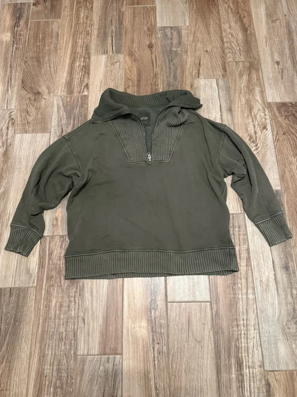 Aerie Down to Earth Oversized Quarter Zip Sweatshirt - Image 2