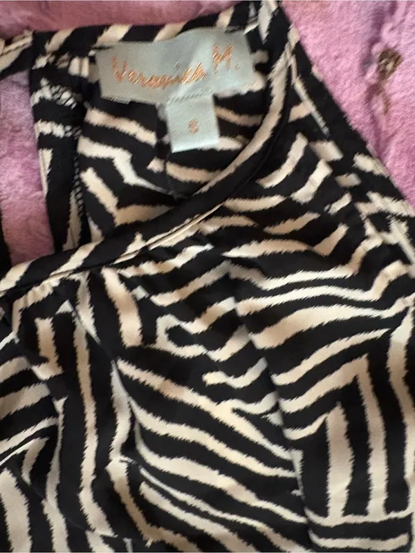 Veronica M Black and White Halter Mini Dress - Image 3