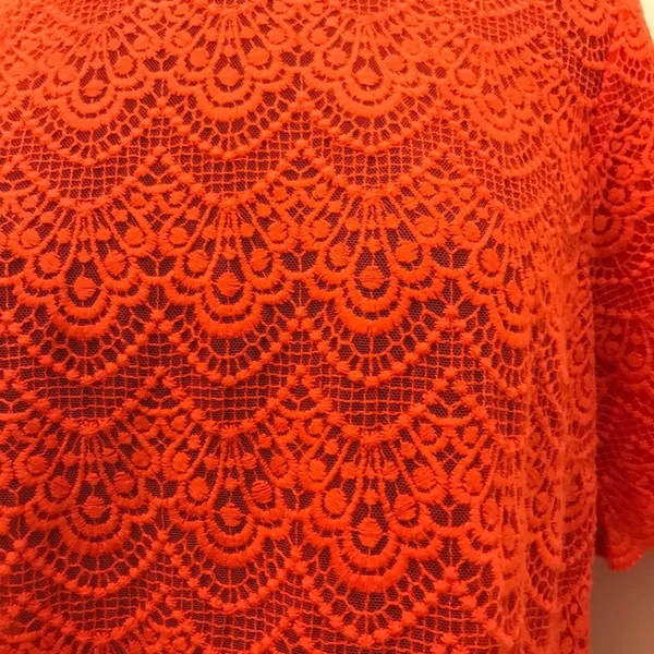 J. Crew Factory Scalloped Lace Shirt Top Size Small - Image 3