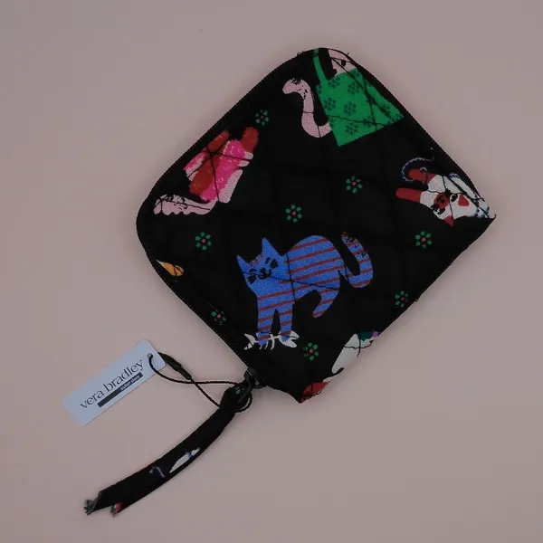 Vera‎ Bradley Herding Cats Small Zip Around Wallet Black Cat Print Quilted NWT - Image 5