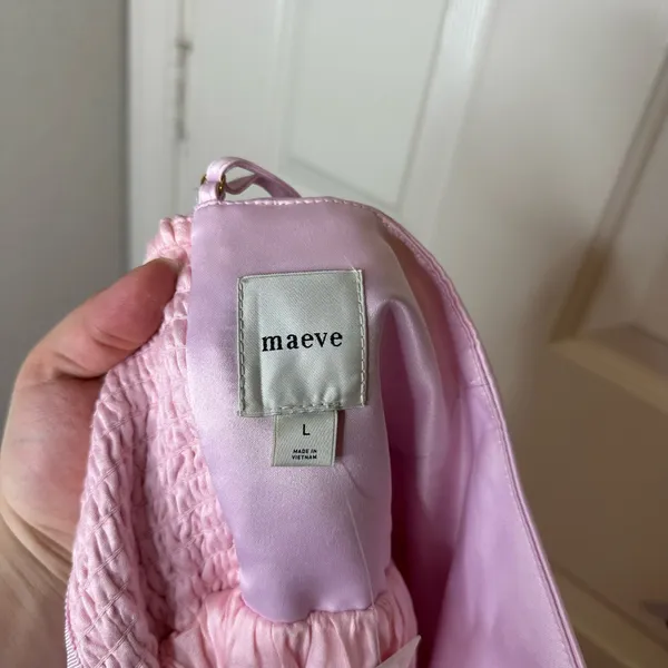 BNWT Maeve Baby Pink Hot Pink Rose Printed Babydoll Mini Dress - Image 9