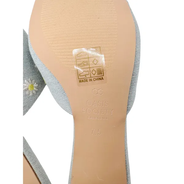 Oasis‎ Society Altar'd State Olive Denim Daisy Embroidered Mules Sandals New 7.5 - Image 11