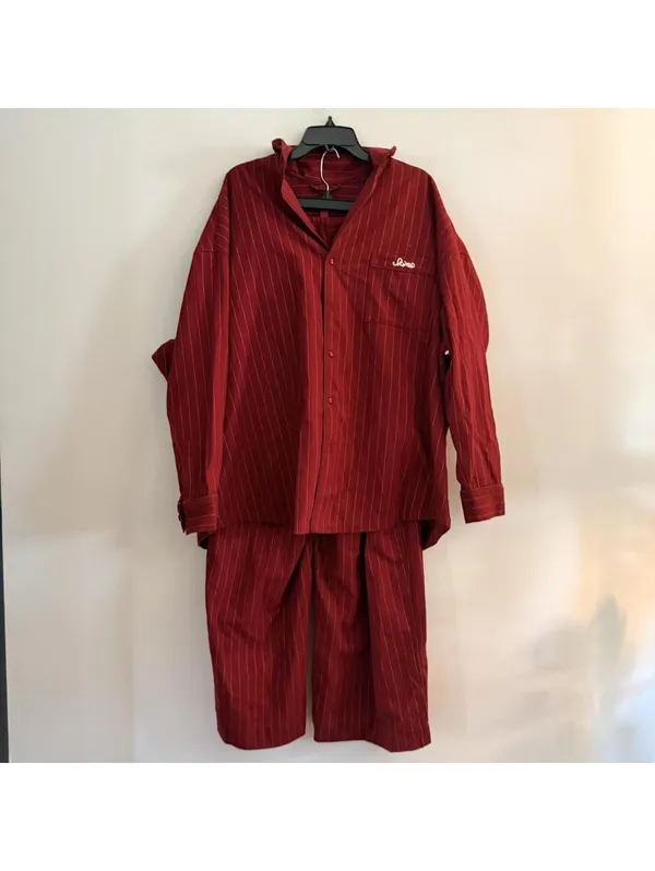 Skims Elevated Flannel Pinstripe Pajama Set - Image 5
