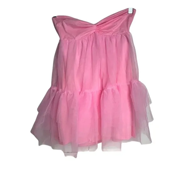 Beginning Boutique Pink Strapless‎ Tulle Mini Dress Size 2 Party Cocktail - Image 8