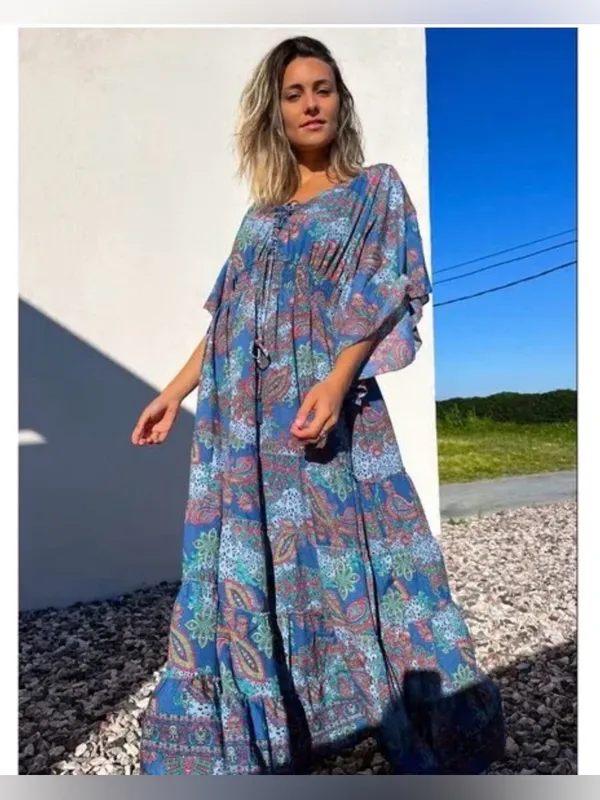 Anthropologie Boemo Bohemian Floral Maxi Dress - Lightweight Summer Dress as:L - Image 2