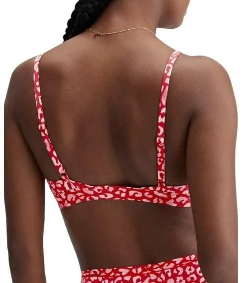 Fabletics Naked Feel Triangle Bralette Size XL Haute Red Leopard Kiss NWT - Image 2