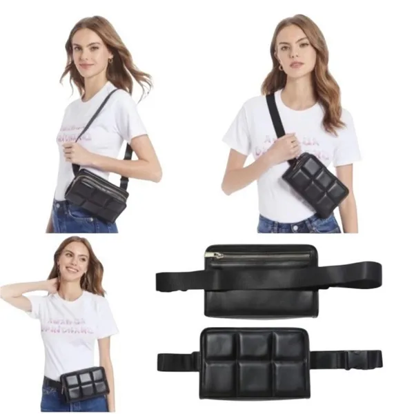 Amanda Uprichard Black Quilted Belt Bag Crossbody Fanny Pack NWT - Image 17