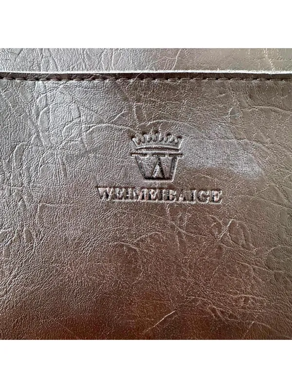 Weimeibaige Faux Leather Brown Tote Bag - Image 3