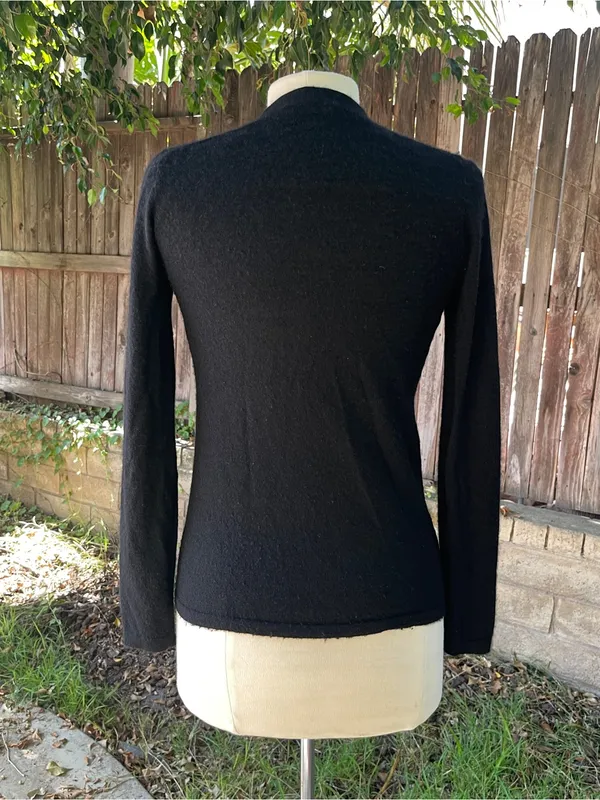 Aritzia Babaton 100% cashmere black cardigan sweater luxury minimalist career S - Image 2