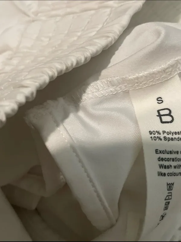 White Women’s Athletic Shorts with Smocked Waist - Image 3