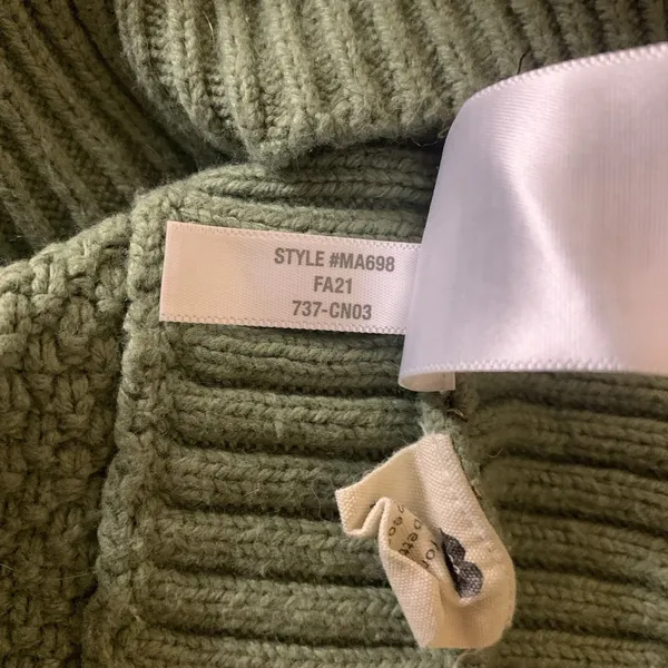 Madewell Green Textured Knit‎ Crewneck Sweater Relaxed Fit Cozy Women S - Image 5