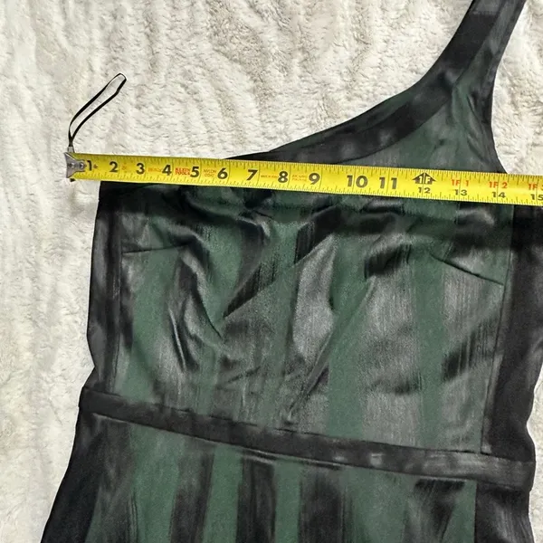 Jay Godfrey Emerald Black One-Shoulder Cocktail Mini Dress Size 8 - Image 10