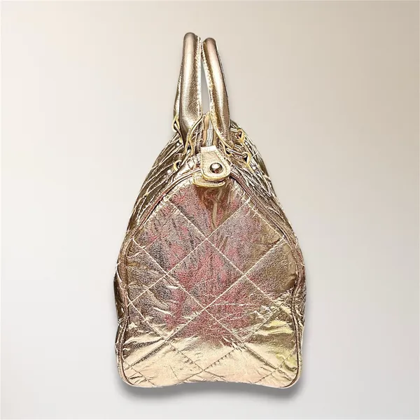 Victorias Secret Angel‎ Metallic Gold Quilted Satchel Travel Y2K Handbag Purse - Image 4