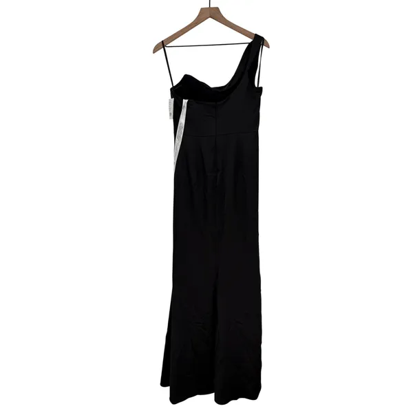 After Six‎ Black One Shoulder Ruched Long Formal Evening Gown Dress Size 8 - Image 10