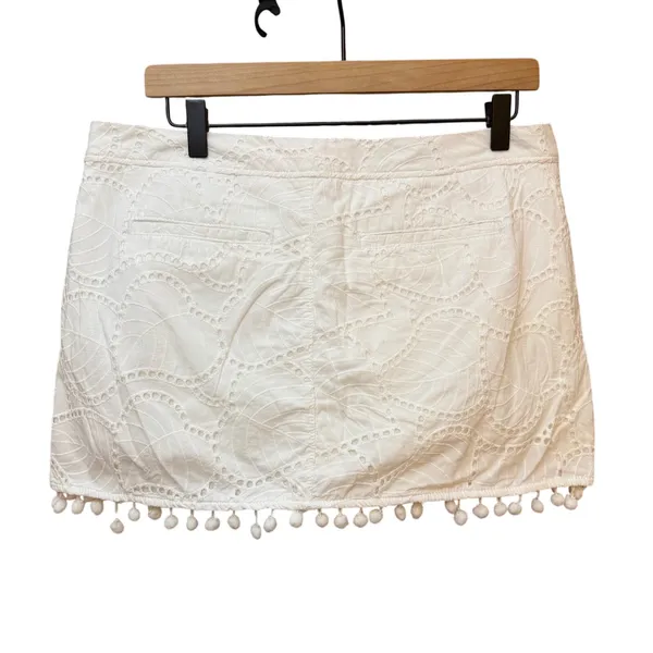 Lilly Pulitzer Lorelie‎ Skort Resort White Size 8 Lace PomPoms - Image 2
