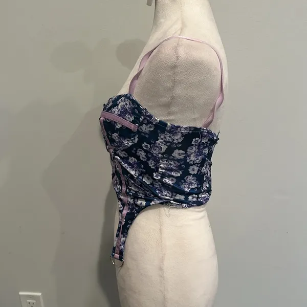 Flower print corset top Purple - Image 2
