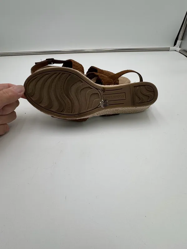St. John’s Bay Women’s Size 6.5 Brown Woven Espadrille Wedge Sandals - Image 7