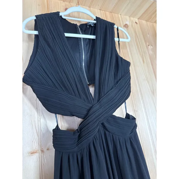 NWT Lulus Vivid Imagination Black Cutout Maxi Dress Wedding Bridesmaid Size M - Image 6