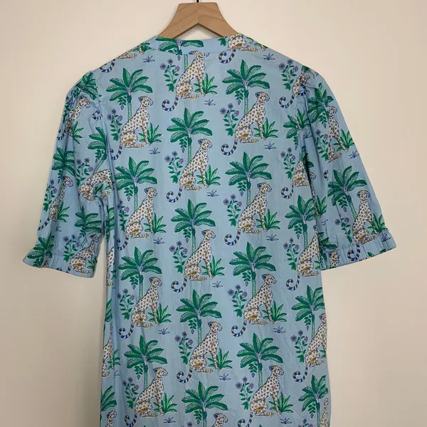 PrintFresh Brunch Dress in Leopard Mirage Organic Cotton Womens XS New - Image 6