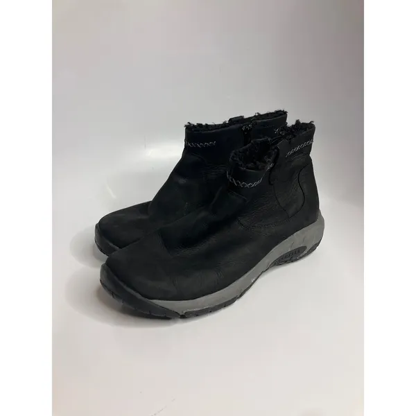 Merrell Ankle Boots Womens 8.5 Black Good Faux Fur Lined Leather J003616 - Image 3