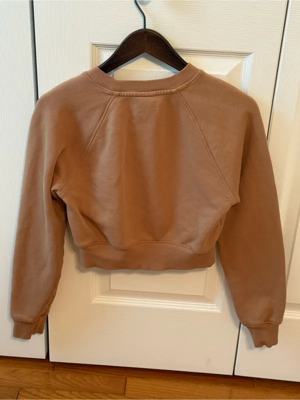 Aritzia Tna Perfect Fleece Crewneck in Tan - Image 3