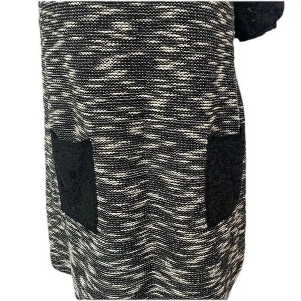 Anthropologie Postage Stamp Minidress / Tunic Sz XS Black Lace Sleeves Pockets - Image 4