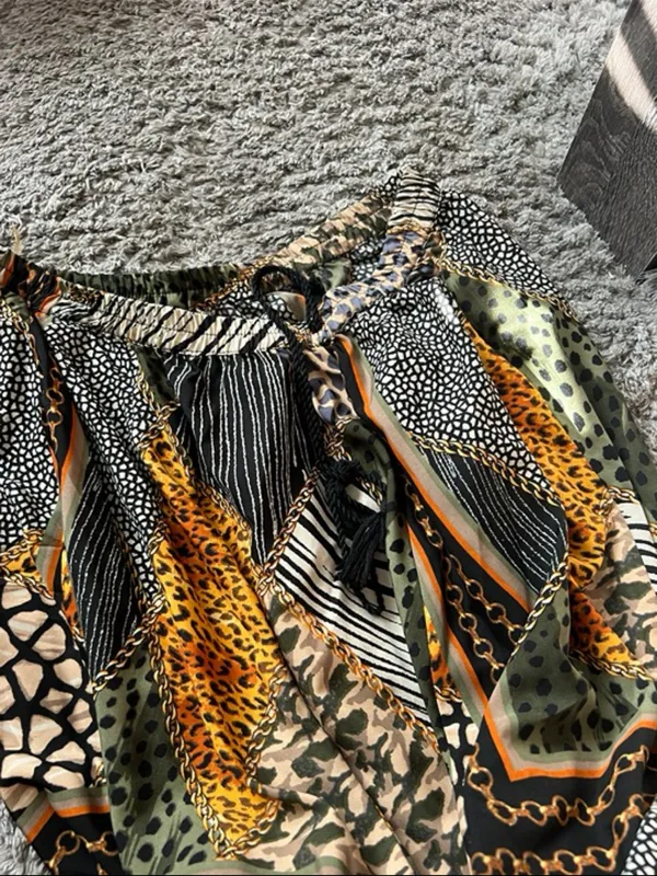 NWT truth fashion Bold Animal Patchwork‎ Maxi Skirt in Green and Yellow - Image 8