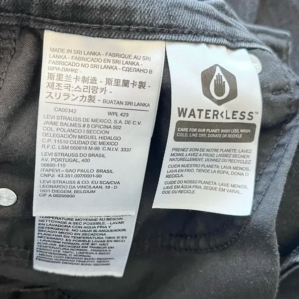 LEVI’S Women’s 505 Straight Leg Black Denim Jeans 28 - Image 9