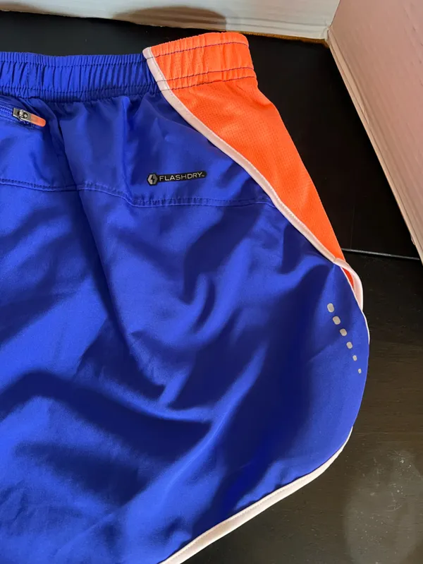 The North Face Women's Royal Blue & Orange Running Shorts - Image 8