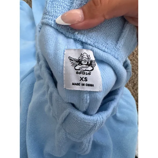 boys lie sz xs x-small sweatpants angel graphic baby blue pink - Image 4