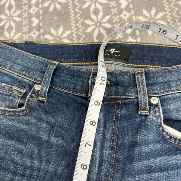 7 For All Mankind High Waist Cropped Straight Jeans Authentic Light Size 27‎ - Image 10