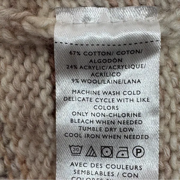 Loft Space Dyed Knobby Bobble Mock Neck‎ Sweater Cream Beige XSmall XS - Image 12