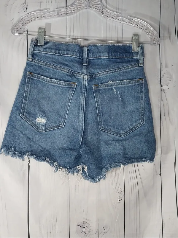 Abercrombie & Fitch High-Riseb The 4" Mom Denim Distressed Cutoff Shorts - Image 7