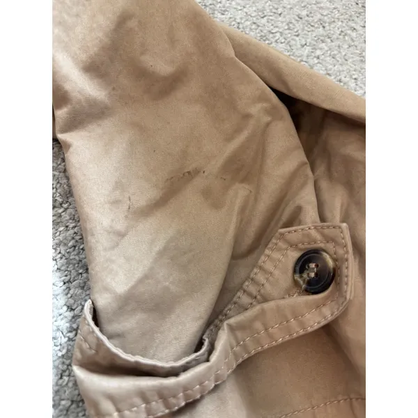 Zara Basic Parka Jacket Size Small Tan Utility Hooded Cotton Blend Coat - Image 8