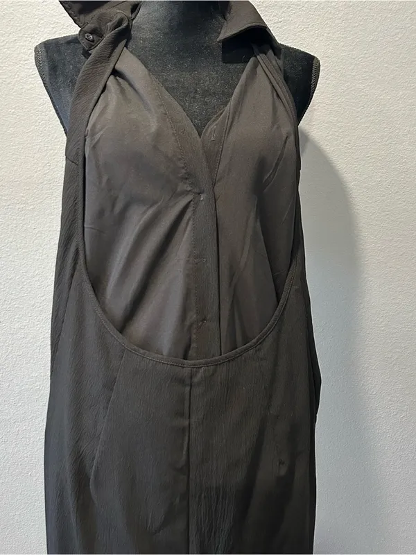 POÉSELLE Black Open Back Maxi Dress Size L Runs Small NWOT - Image 5