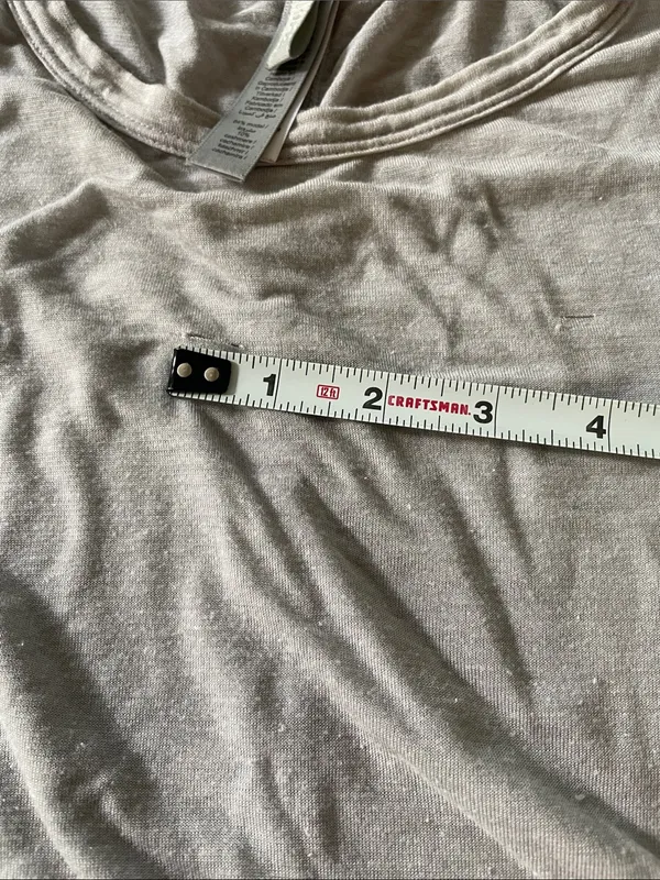 Skims Sheer Gray Short Sleeve Tee, Size Medium, See Flaw - Image 3