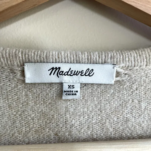Madewell‎ wool-alpaca blend colorblock knit open front cardigan women's size XS - Image 4