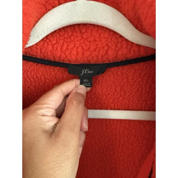 J.Crew Polartec Red Half Zip Sherpa Fleece Pullover Jacket Cozy Gorpcore XL - Image 4
