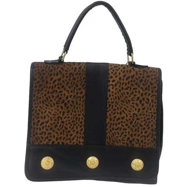 Genuine Leather Cheetah Print Crossbody Bag Convertible Shoulder Purse - Image 16