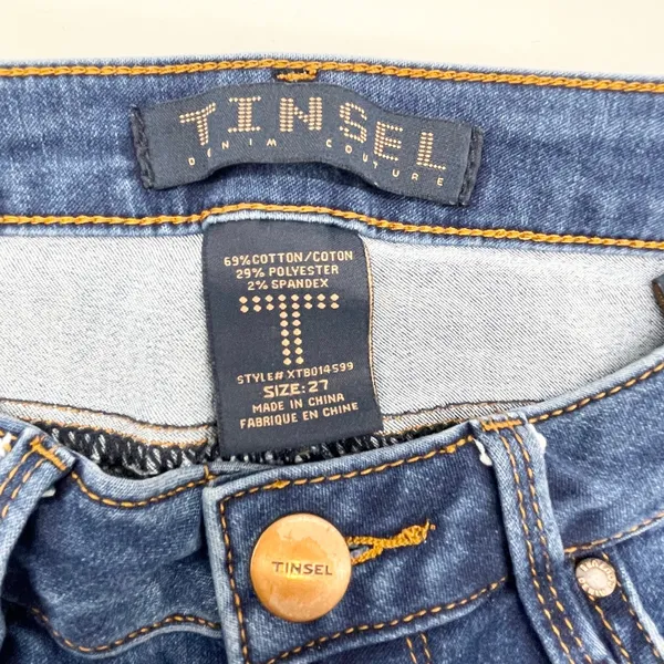 Tinsel Women Jeans 27 Flare Bootcut Stretch Denim Y2K‎ Retro 70s Festival Indie - Image 6