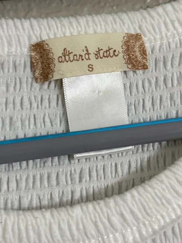Altar’d State Small White Smocked Crop Top Lettuce Edge Baby Tee Coquette - Image 6