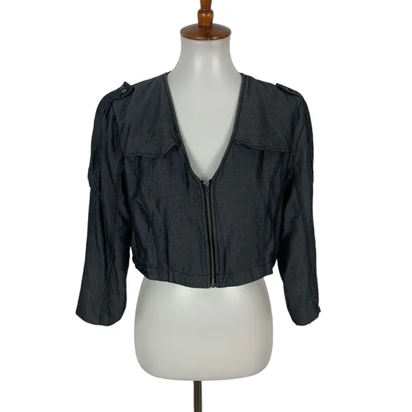 Lululemon Gray Zip Up Jacket 8 3/4 Sleeve Activewear Lightweight‎ - Image 3