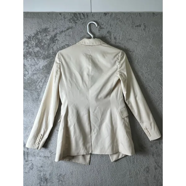 Theory‎ Ivory Single Button Blazer Jacket Tailored Quiet Luxury Career Chic 4 - Image 4