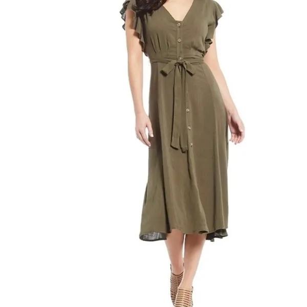 GB Gianni Bini Olive Green Dress - Image 4